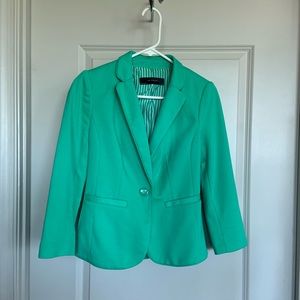 The Limited Cropped 3/4 Sleeve Teal Green Blazer